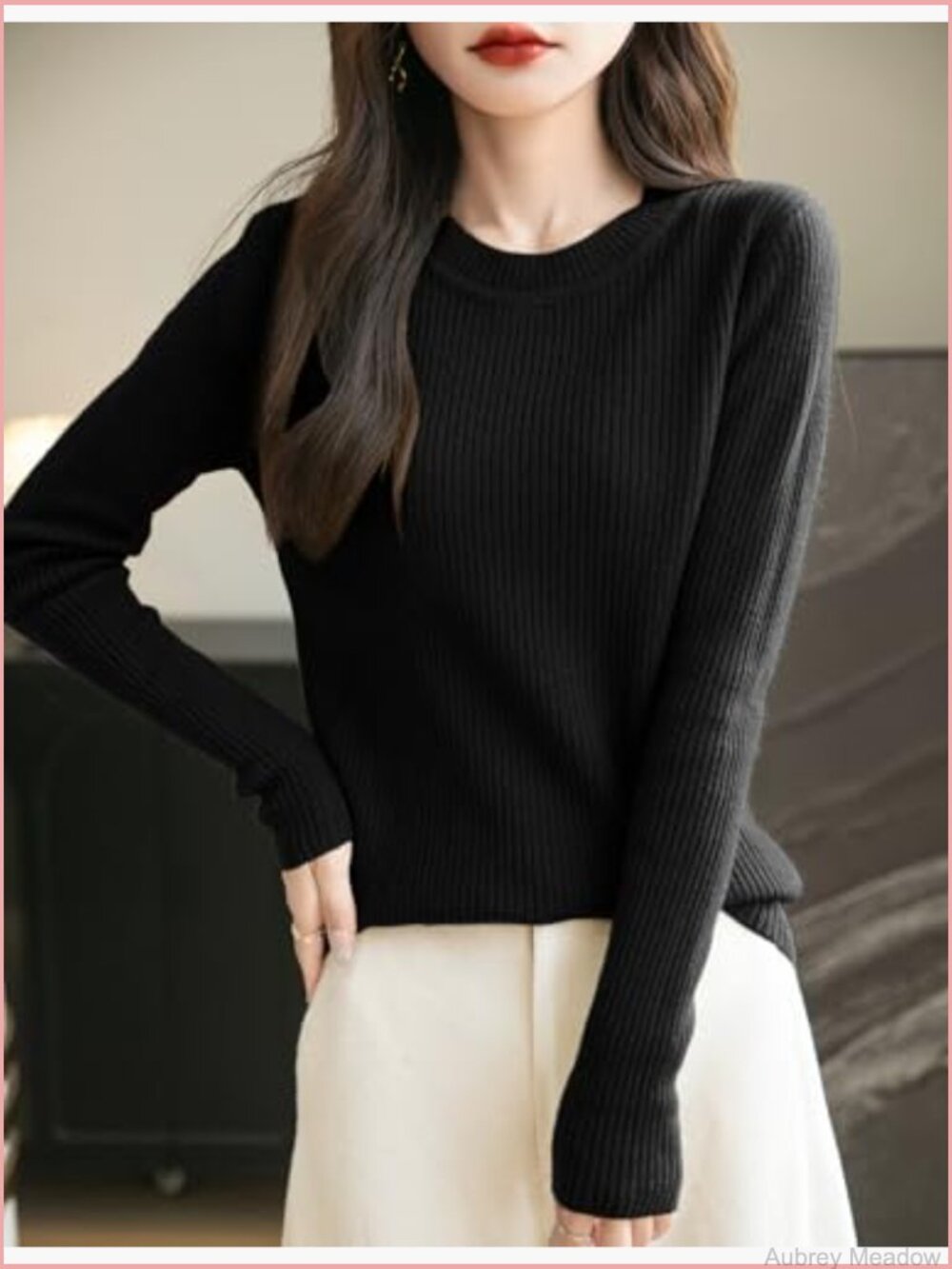 100% Merino Wool Crew Neck Long Sleeve Pullover Sweater - Soft Warm Knit - Picture 4 of 6